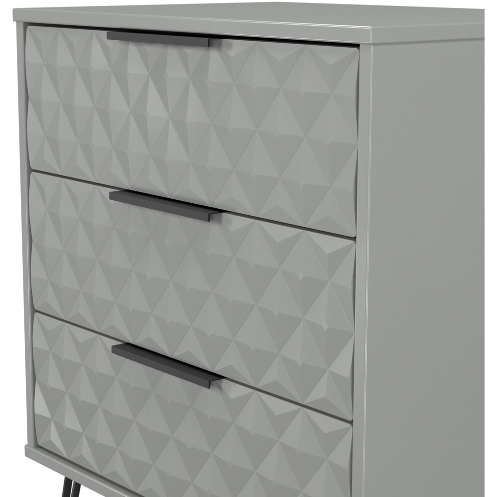 Crowndale Harlequin 3 Drawer Dusk Grey Midi Chest of Drawers Ready Assembled Image 5
