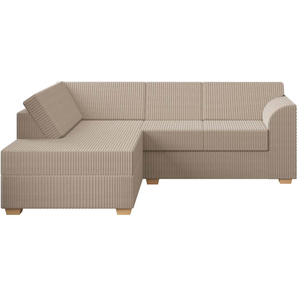 Modo 3 Seater Sable Jumbo Cord Left Hand Fixed Back L-Shape Corner Sofa Image 4