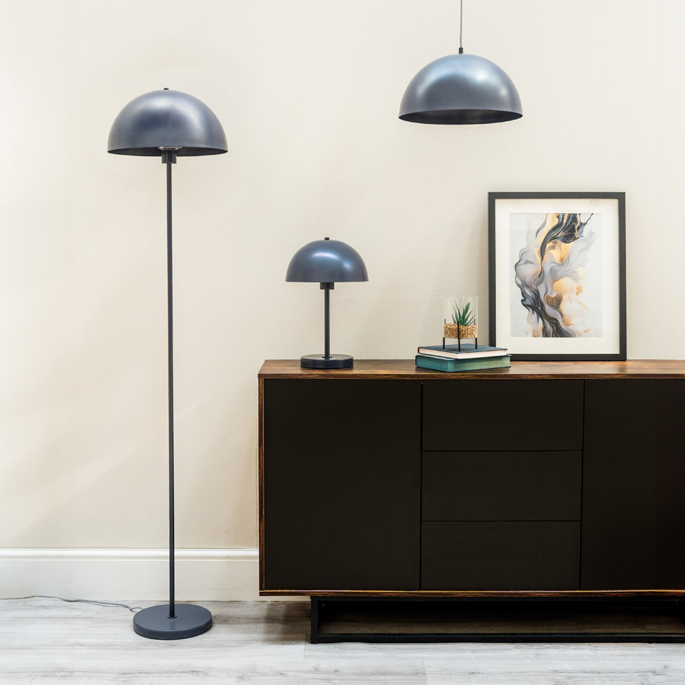 ValueLights Stassi Dark Navy Mushroom Dome LED Floor Lamp Image 7