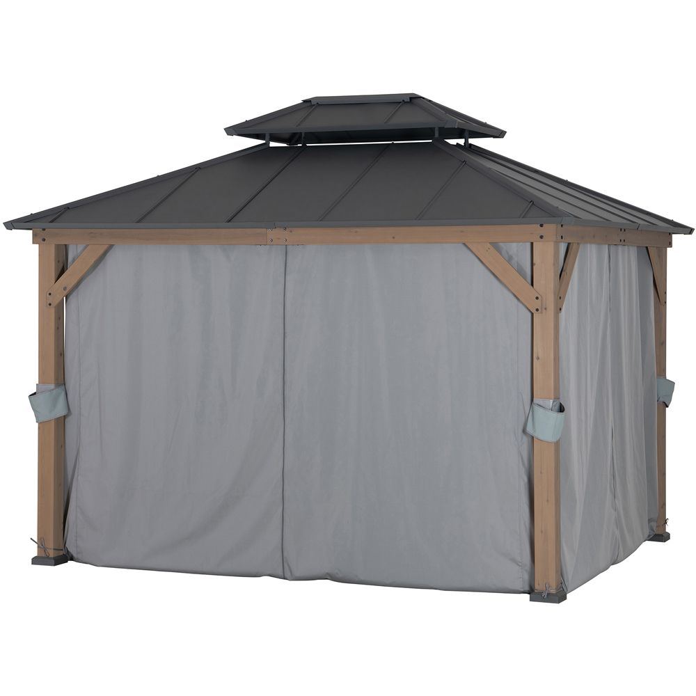 Sunjoy 3 x 3.6m Accessory Curtain for Cedar Wooden Gazebo (Gazebo Not Include) Image 2
