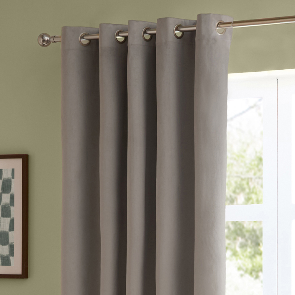 Furn The Ultimate Silver Velvet Blackout Eyelet Curtains 229 x 229cm Image 4