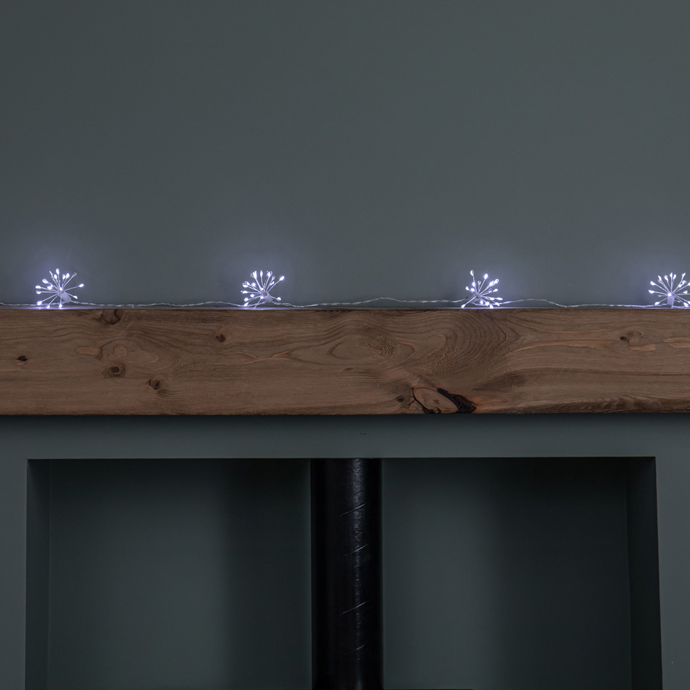 Samuel Alexander 200 White LED Set of 10 Twinkling Christmas Starburst String Lights 2.7m Image 7