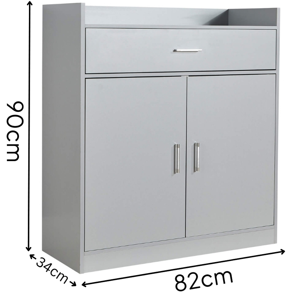 Home Source Novora 2 Door Grey Shoe Cabinet Image 8