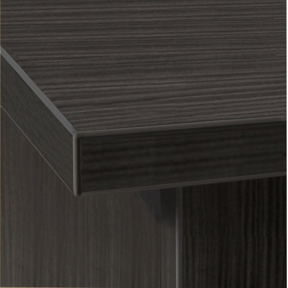 R White Cabinets 4 Drawer Corner Set-20 Computer Desk with Printer Shelf and Bookcase Black Image 2