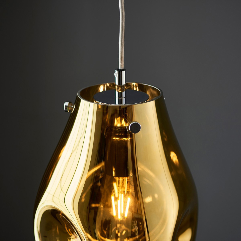 Merano Perugia Small Metallic Glass Gold Pendant Ceiling Lamp Image 5