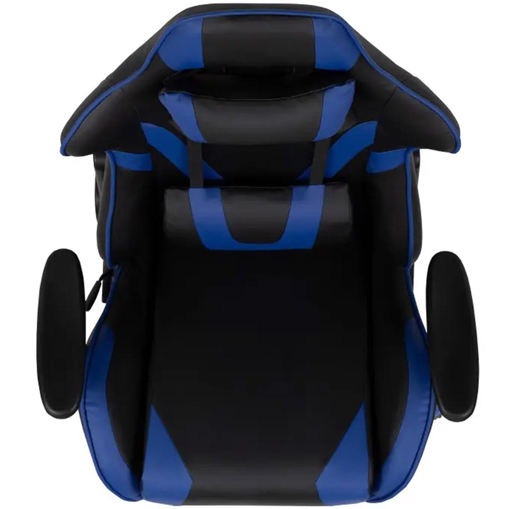 FWStyle X20 Black and Blue Faux Leather Racer Style Deluxe Gaming Chair Image 3