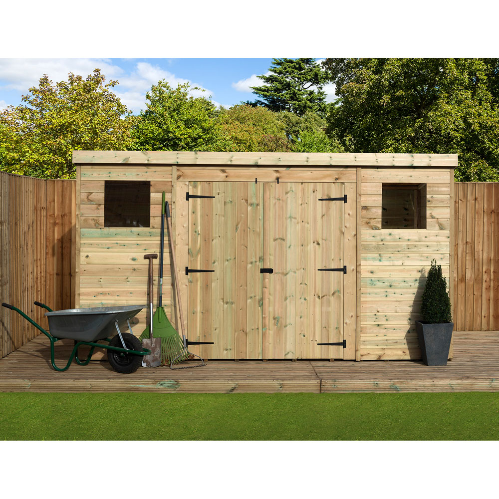 Empire Sheds 5000 14 x 4ft Double Door Tongue and Groove Pent Garden Shed Image 4