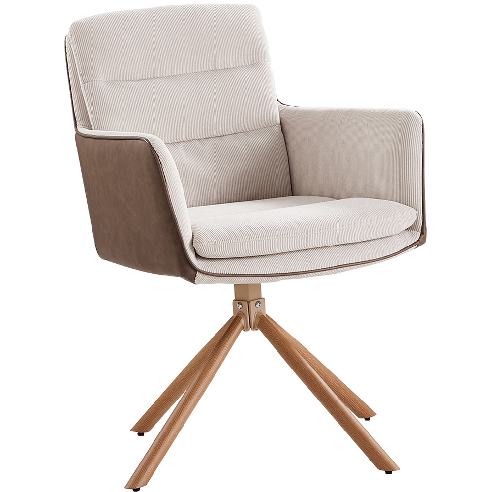 Living and Home Beige Modern Office Chair Accent Chair Image 2