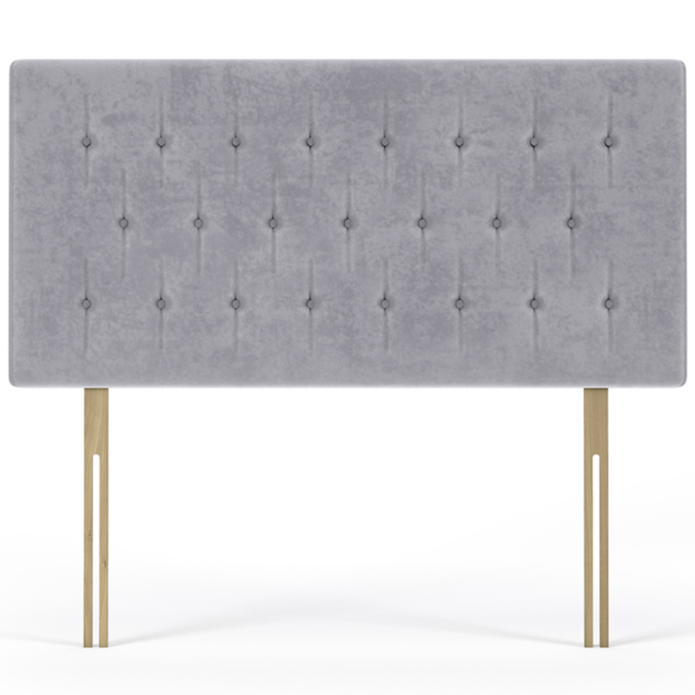 Bedmaster Double Seal Grey Naples Velvet Lona Buttoned Headboard Image 2