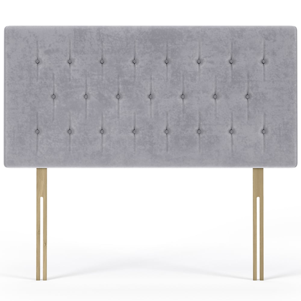 Bedmaster Super King Seal Grey Naples Velvet Lona Buttoned Headboard Image 2