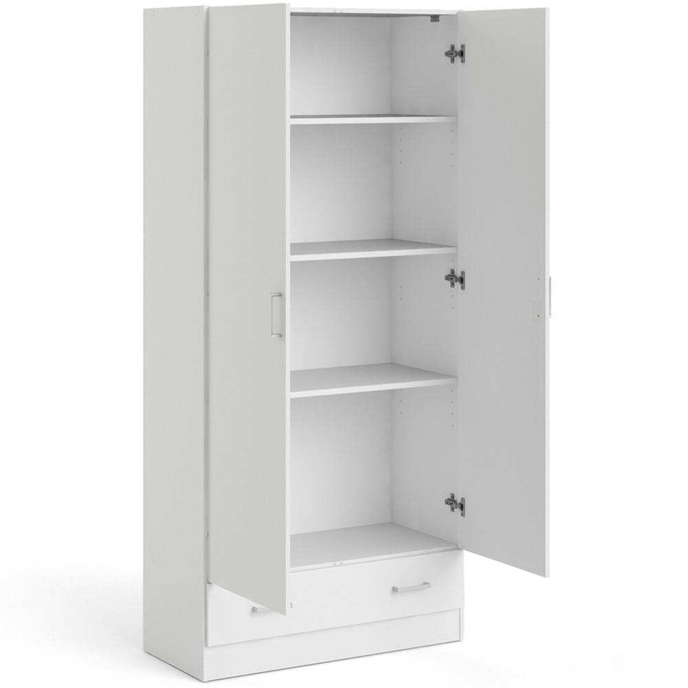 Florence Space Single Drawer 2 Door White Wardrobe Image 4