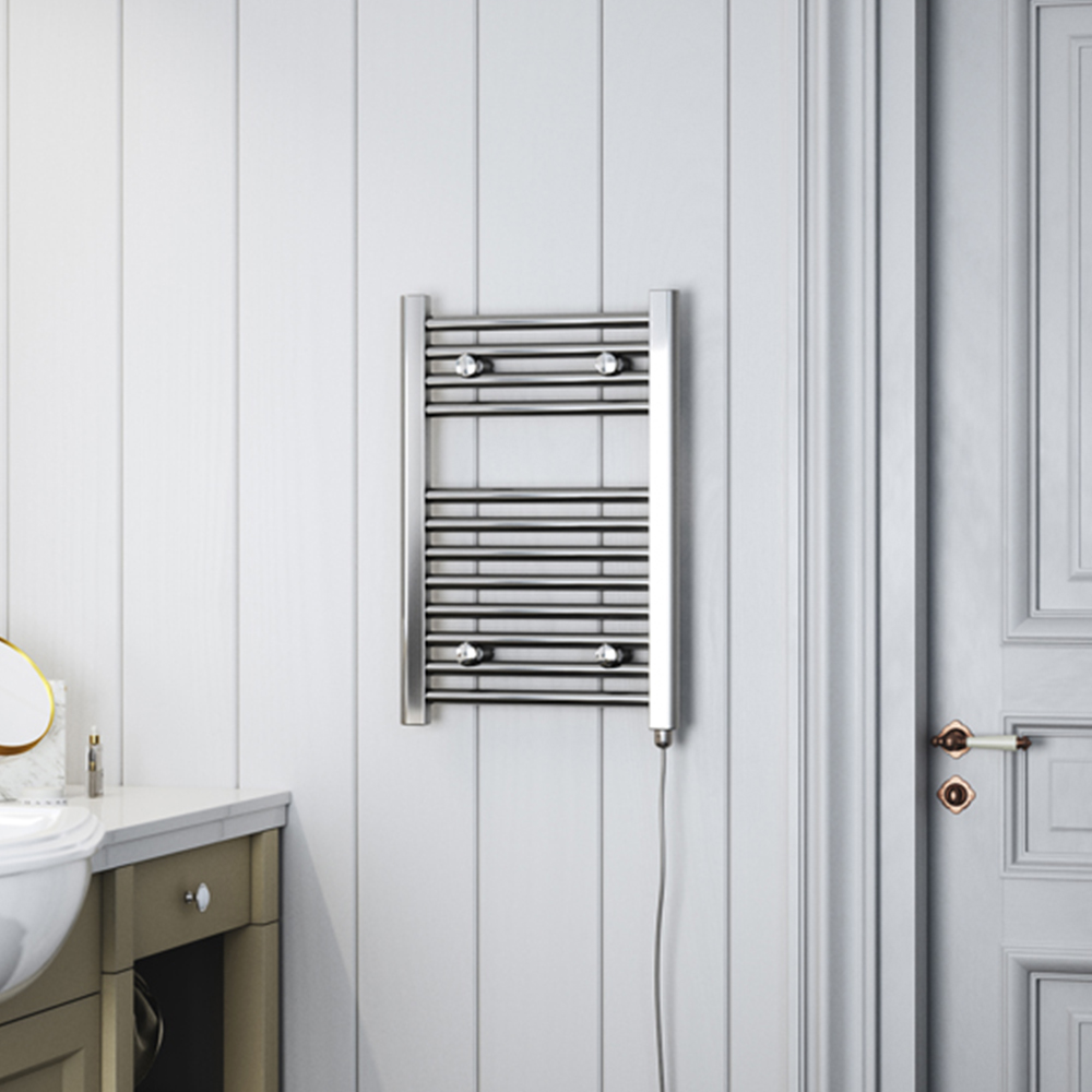 Terma Leo E 512BTU Chrome Electric Fixed Temperature Towel Rail 600 x 400mm Image 5
