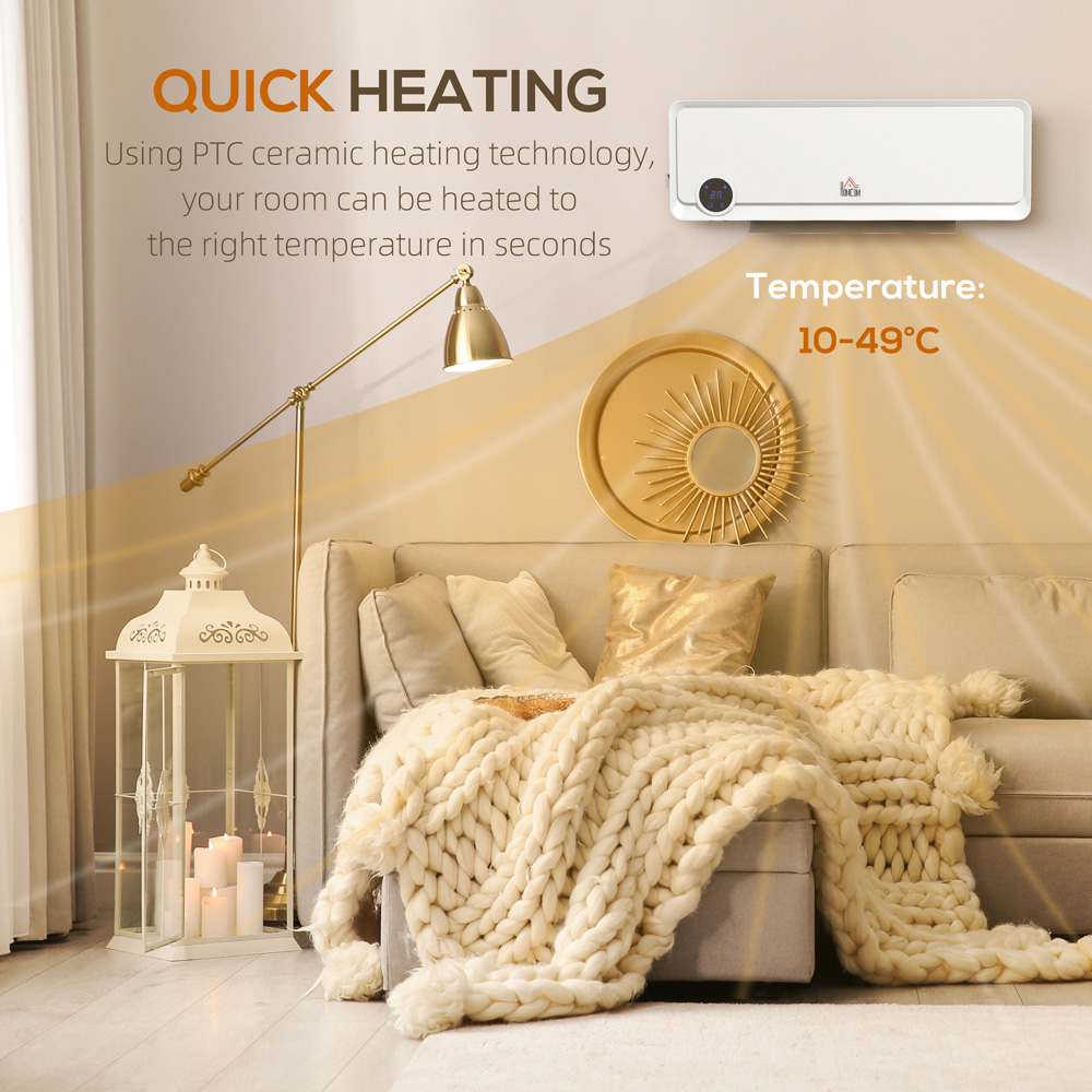 HOMCOM White Downflow Heater 2000W Image 6