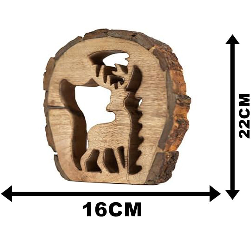 Marco Paul Wooden Reindeer Christmas Decoration Image 7