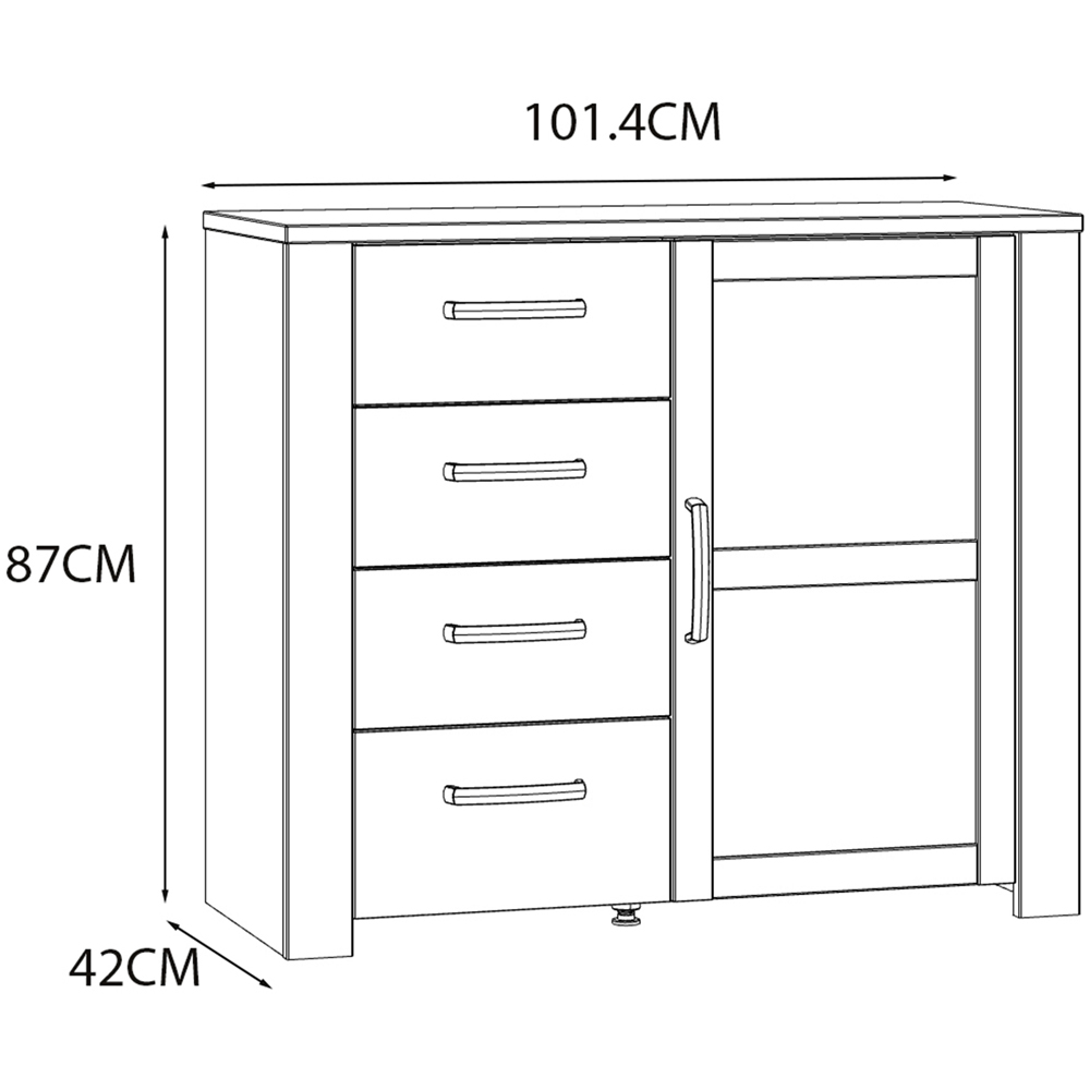 Florence Single Door 4 Drawer Riviera Oak and Navy Chest of Drawers Image 8
