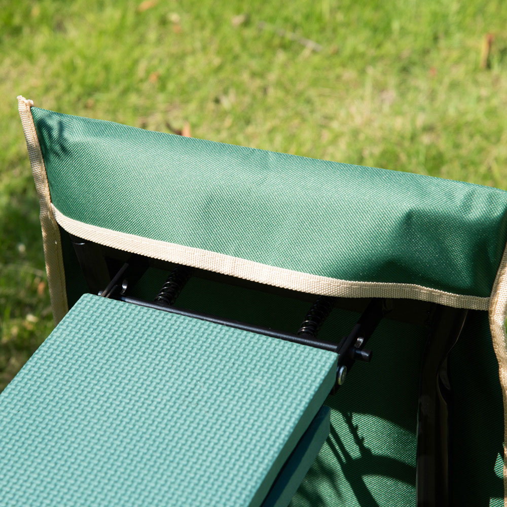Outsunny 2-in-1 Green Foam Pad Foldable Garden Bench and Kneeling Pad with Tool Bag Image 3