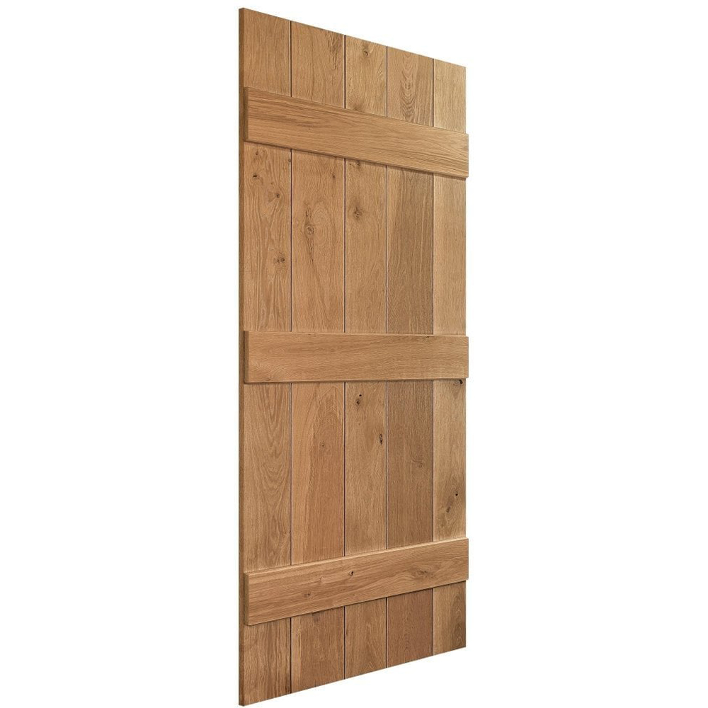 Rustic Oak Veneer 3 Ledged Solid Door 1981 x 838 x 40mm Image 3