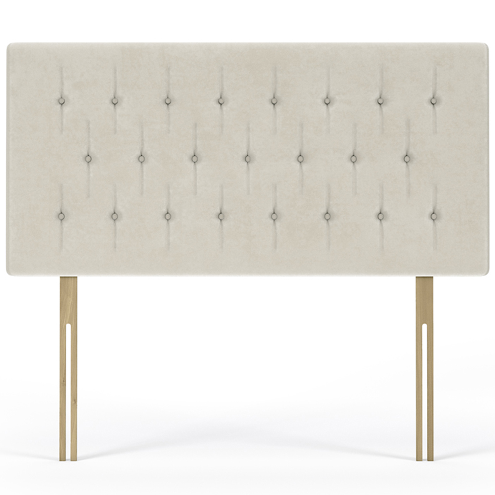 Bedmaster Super King Cream Naples Velvet Lona Buttoned Headboard Image 2