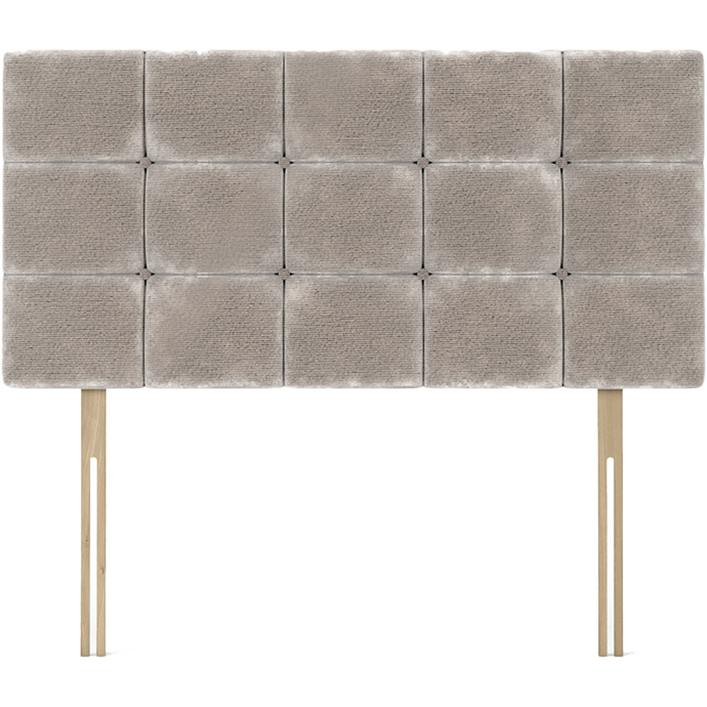 Bedmaster Pearl Single Silver Chenille Squared Headboard Image 2