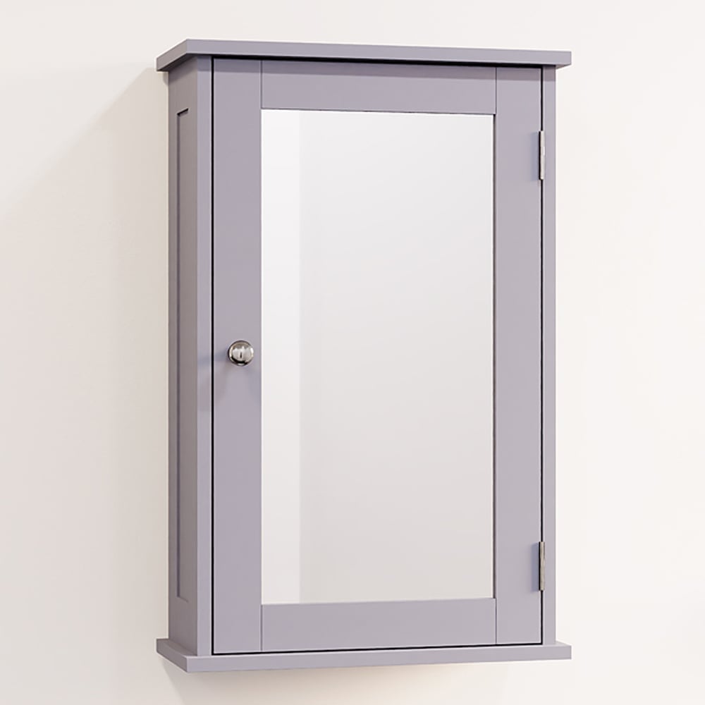 Bath Vida Priano Single Door Grey Mirror Bathroom Cabinet Image 4