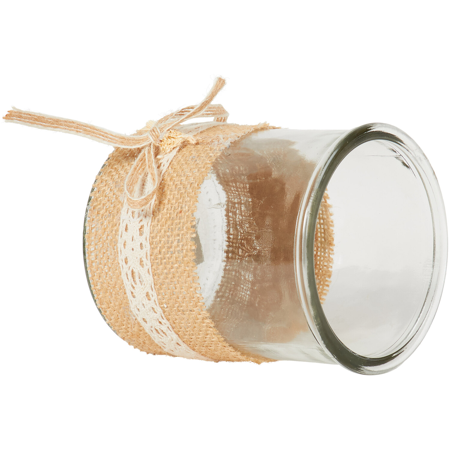 Hessian Glass Candle Holder Image 2