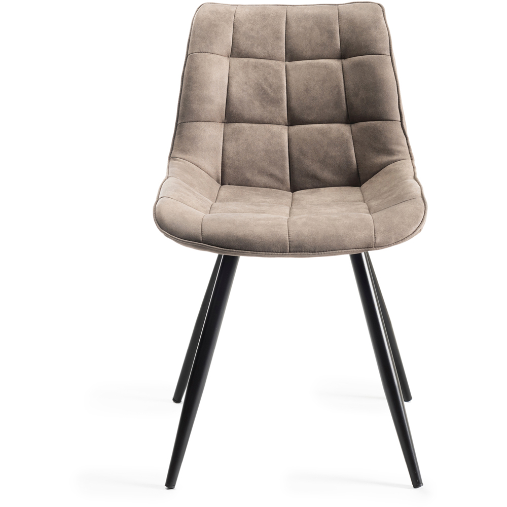 Bentley Designs Seurat Set of 2 Tan Faux Suede Fabric Upholstered Chair Image 3