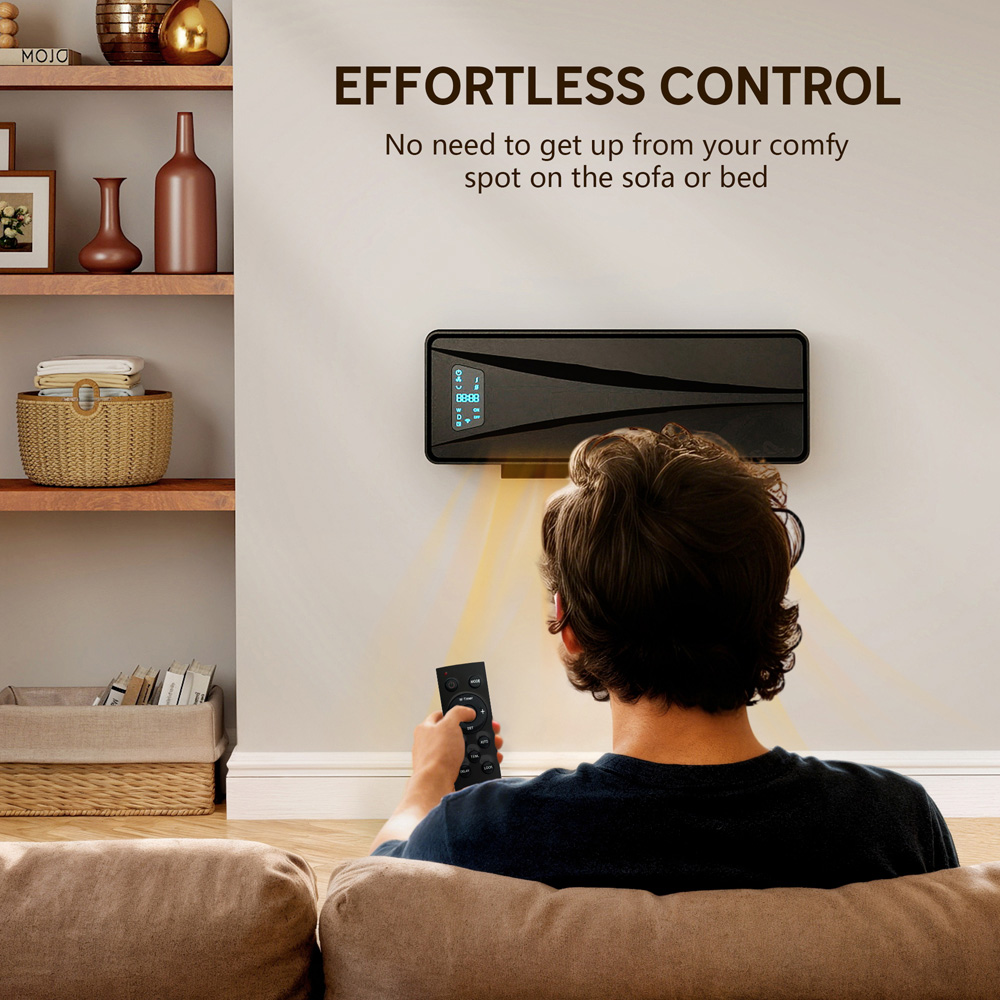 HOMCOM Black Ceramic Electric Heater with Fan 2000W Image 4