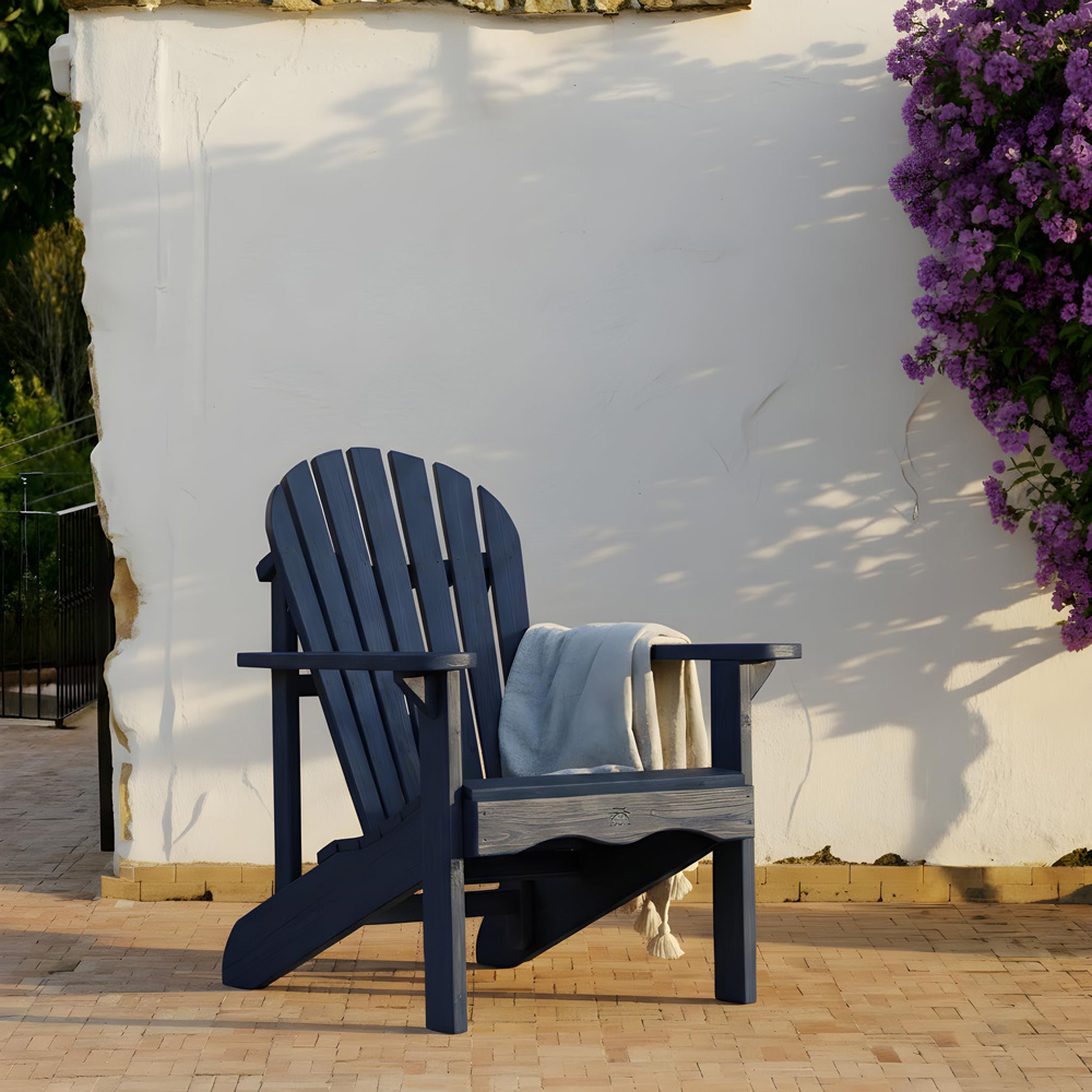 AMATA Ungurs Azur Blue Adirondack Wooden Garden Chair Image 6