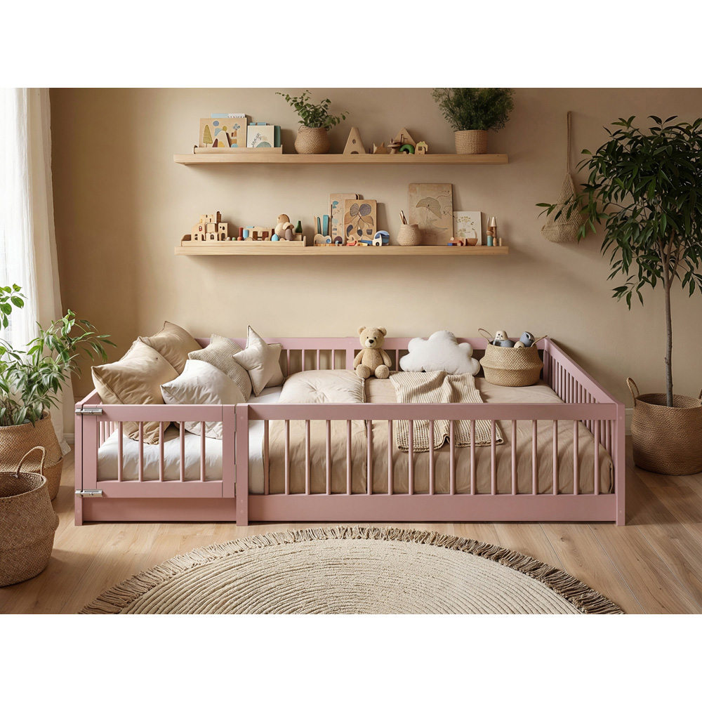 Flair Imogen Small Double Pink Montessori Toddler Floor Bed Image 4