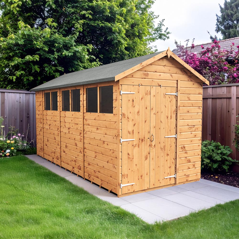 Empire Sheds 6 x 14ft Double Door Tongue and Groove Wooden Apex Garden Shed Image 2