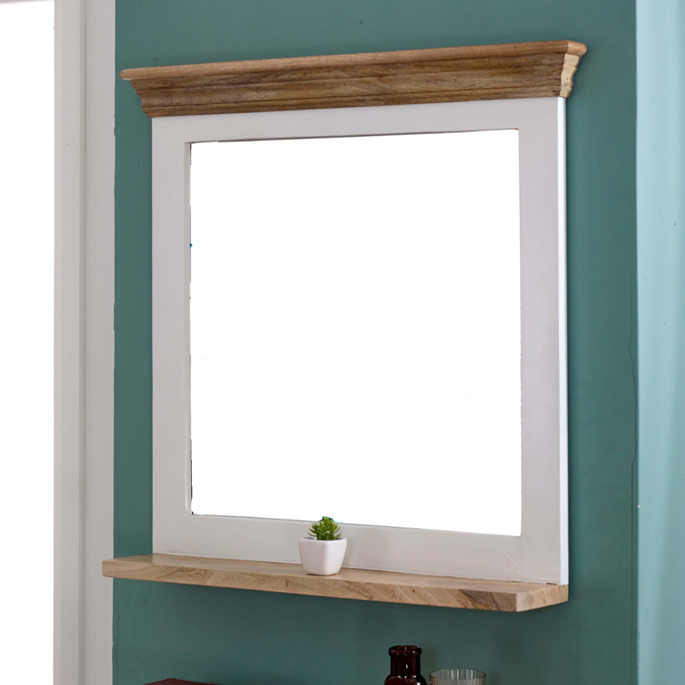 Brooklyn Alfie Single Shelf Solid Mango Wood Mirror Frame Image 2