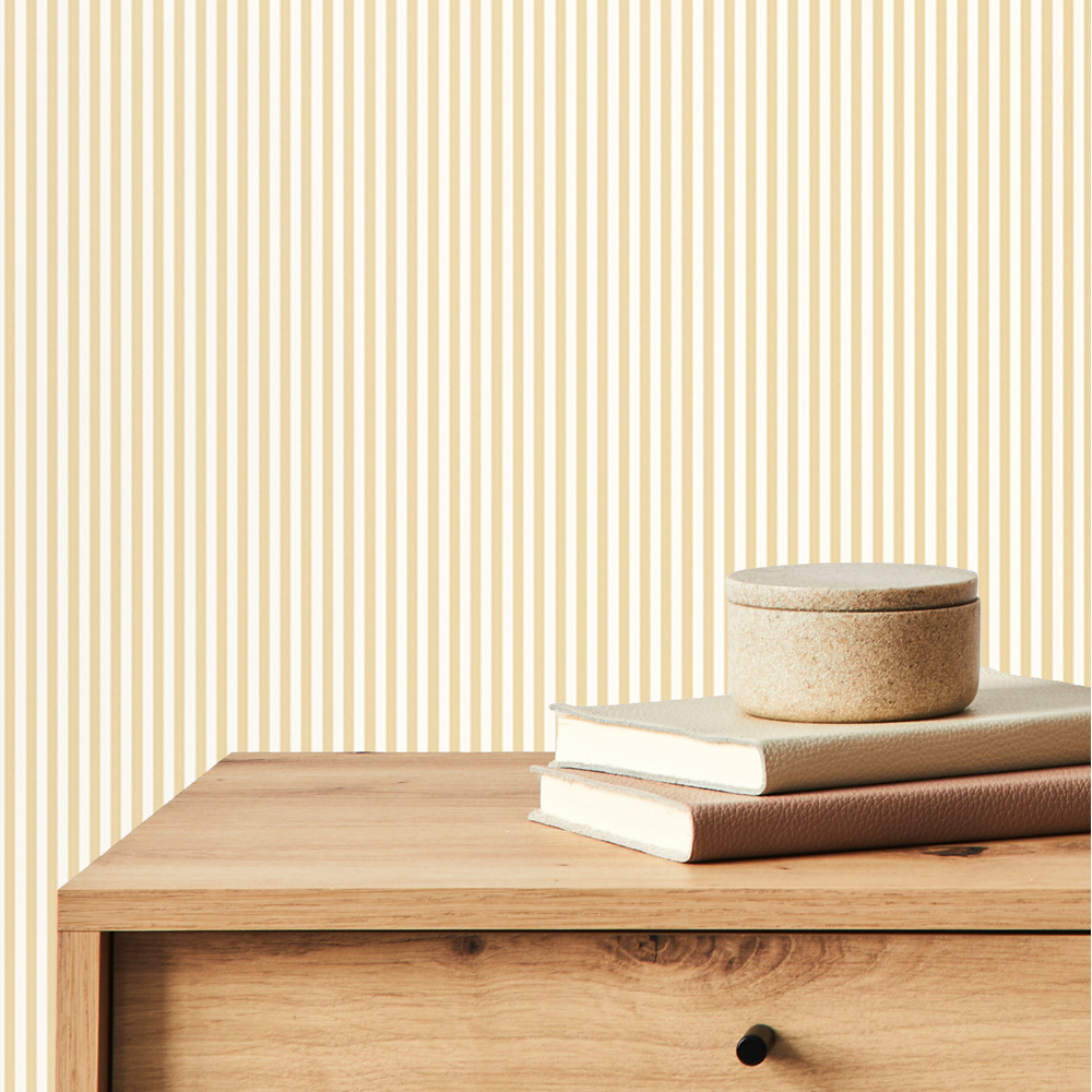 Hoopla Walls Elegance Tiny Stripe Parchment Wallpaper Image 2