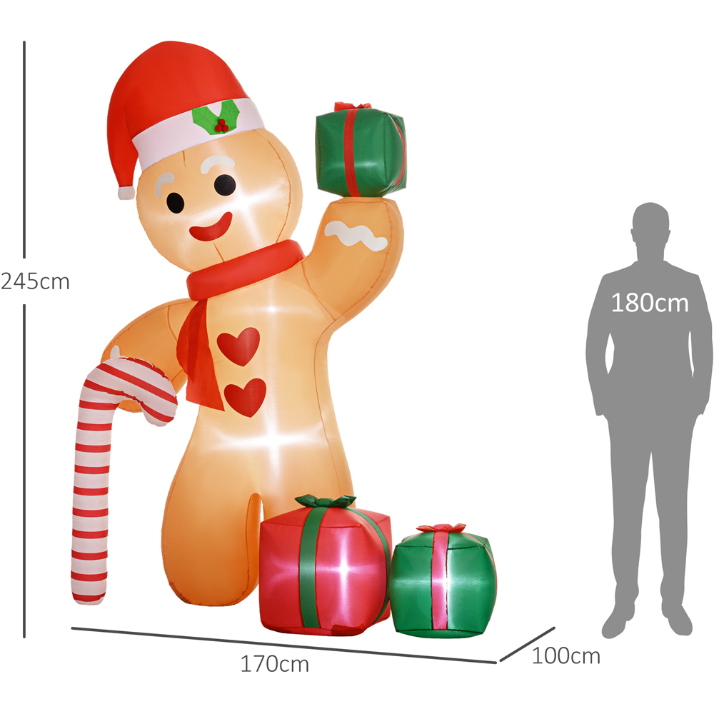Everglow LED Inflatable Gingerbread Man with Candy Cane Christmas Decoration 8ft Image 8