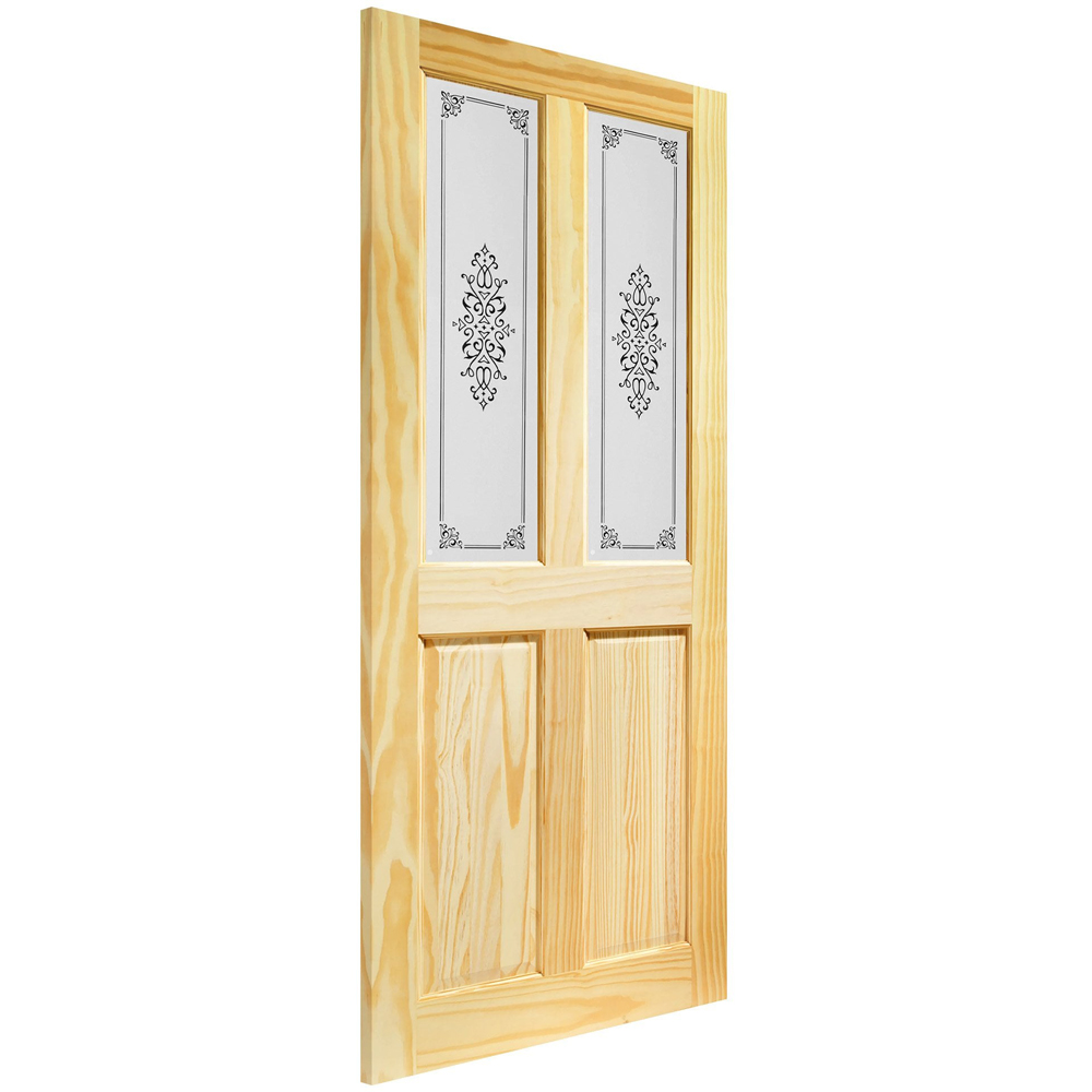 Campion Clear Pine 2 Panel 2 Light Glass Internal Door 1981 x 762 x 35mm Image 3