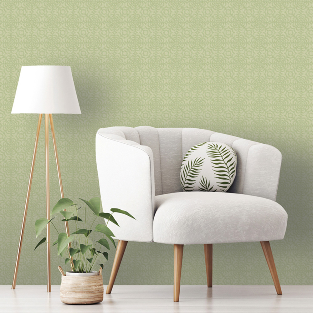 RHS Dandy Floral Sage Wallpaper Image 3