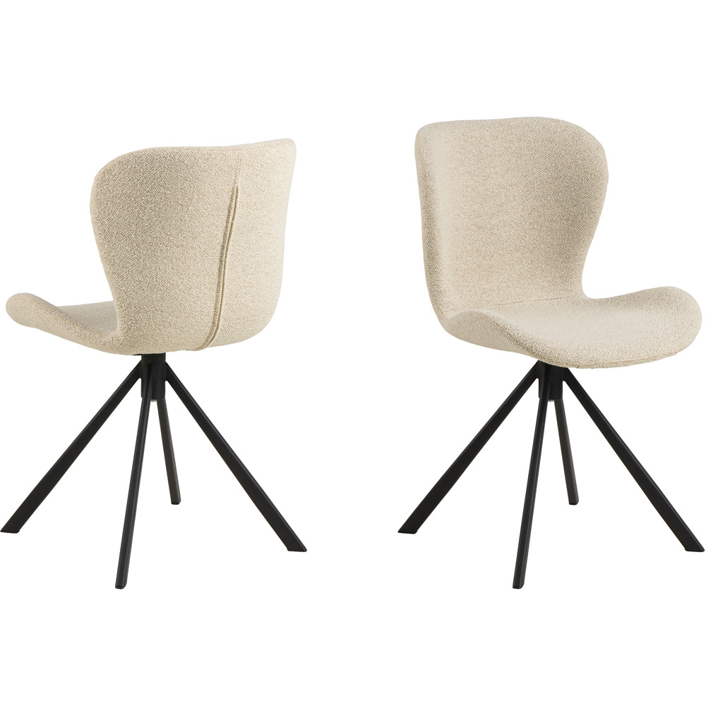 Florence Batilda Set of 2 Cream Swivel Dining Chair Image 4