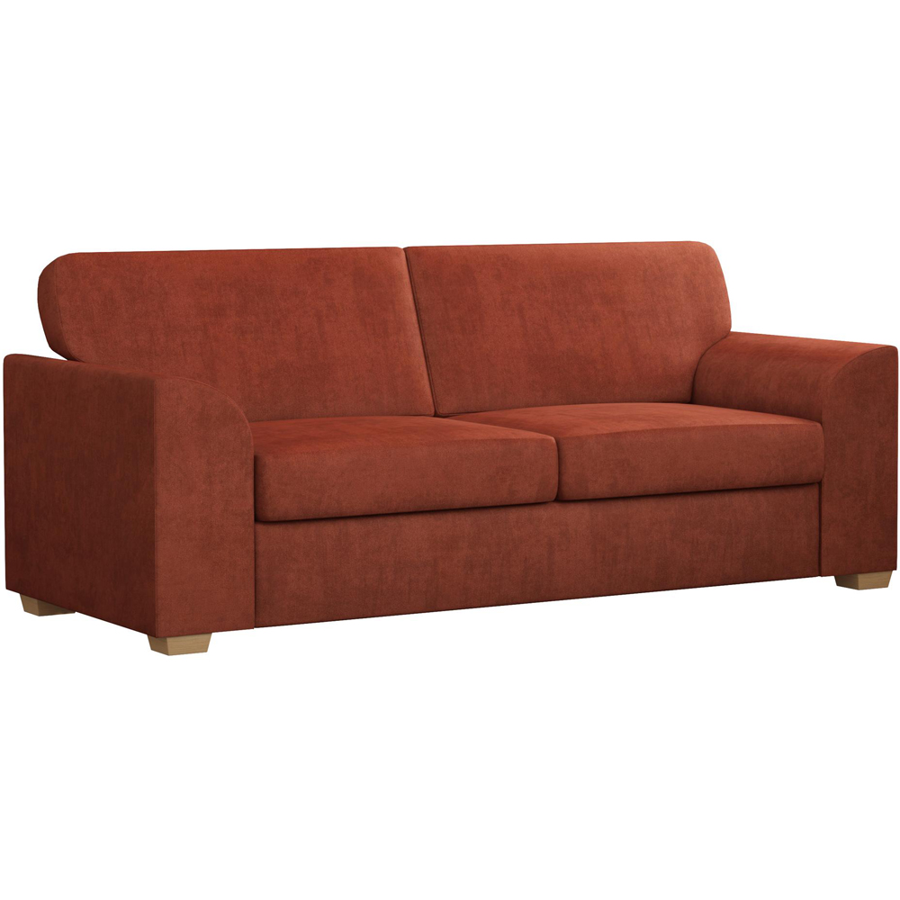 Modo 5 Seater Marmalade Plush Velvet Fixed Back Sofa Set Image 2