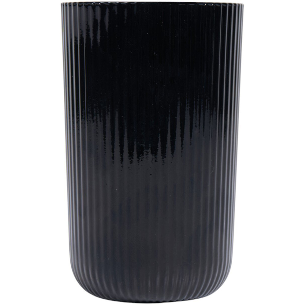 Ribbed Hiball Glass Black Image 2
