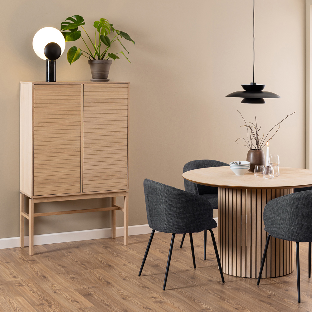 Florence Linley 2 Door 6 Shelf White Oak Cabinet Image 8