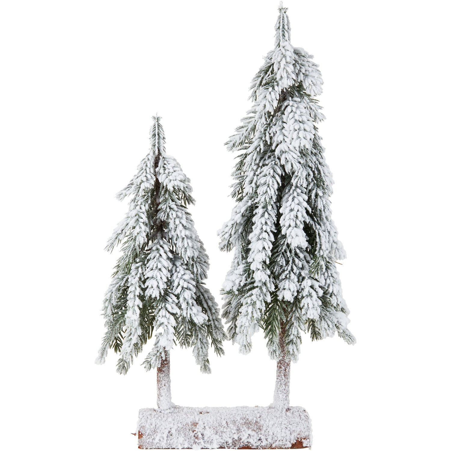 Scandi Downswept Frosted Trees Christmas Decoration - White Image 1