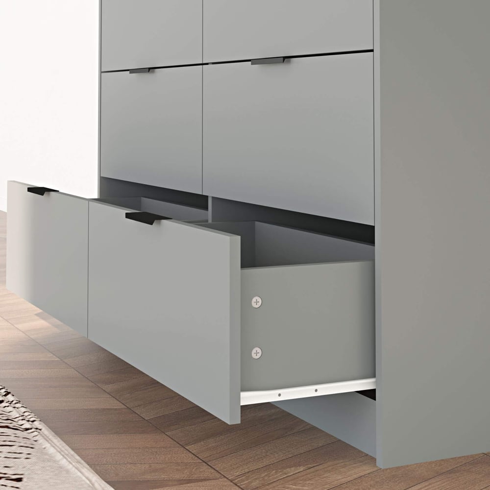 Home Source Phoenix 6 Drawer Grey Wide Chest of Drawers Image 3