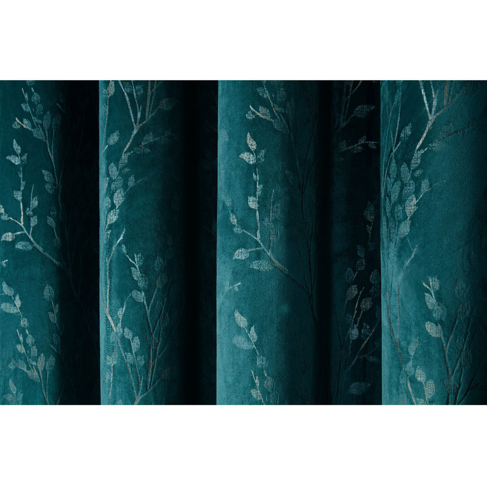 Divante Avery Teal Velvet Eyelet Curtains 229cm Image 3