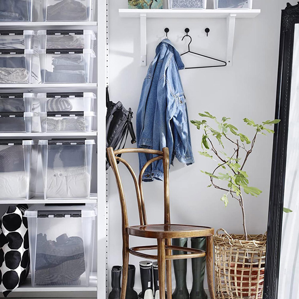 SmartStore 65L Clear Plastic Storage Box with Clip Lock Lid 5 Pack Image 4