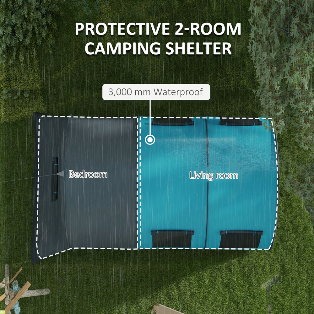 Outsunny 5-6 Person Waterproof Camping Tent Blue Image 4