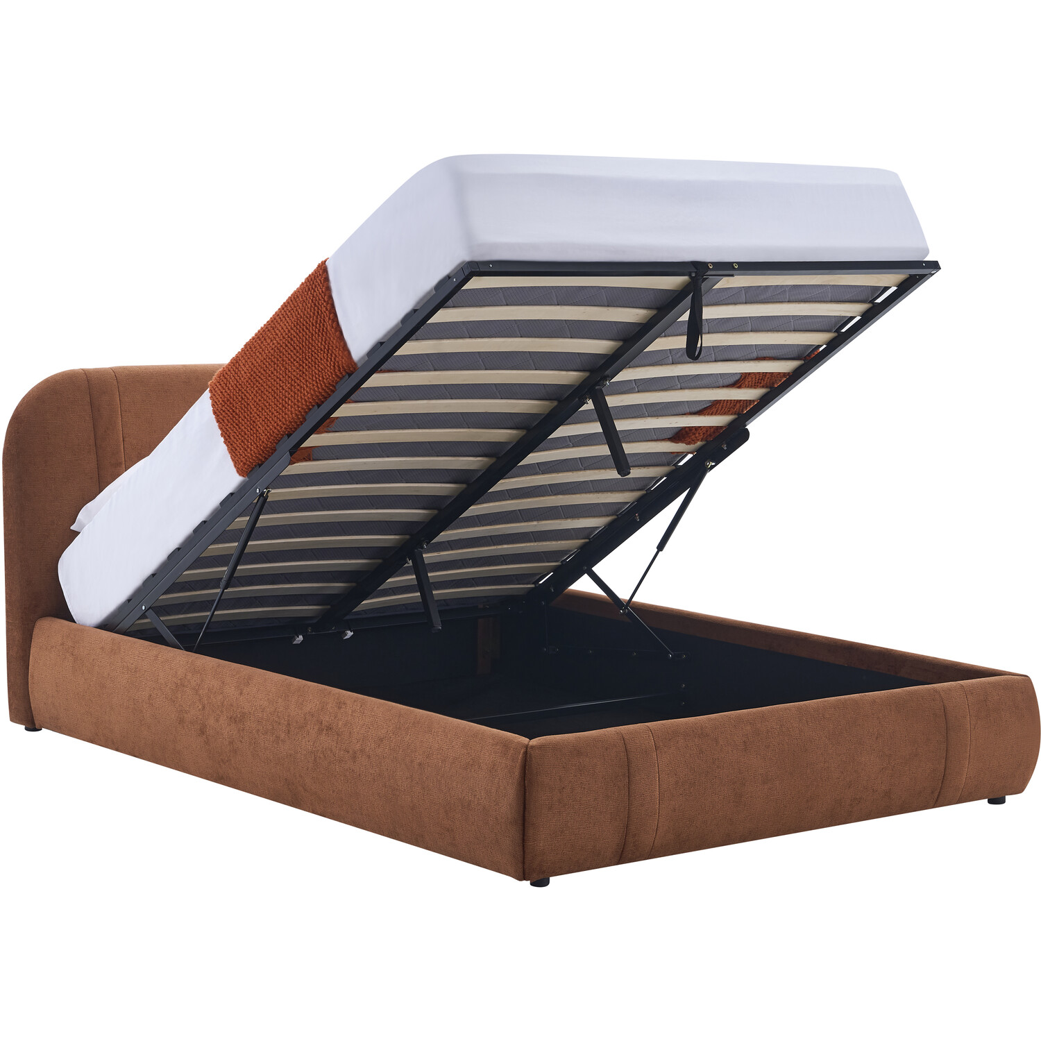 Rhea Ottoman Bed Brown King Image 5