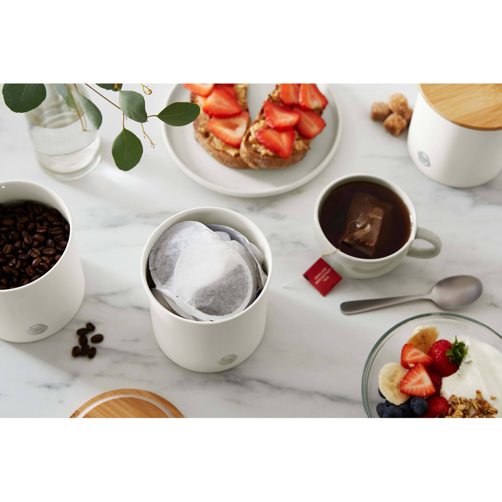 Swan 3 Piece Cotton White Canisters Image 4