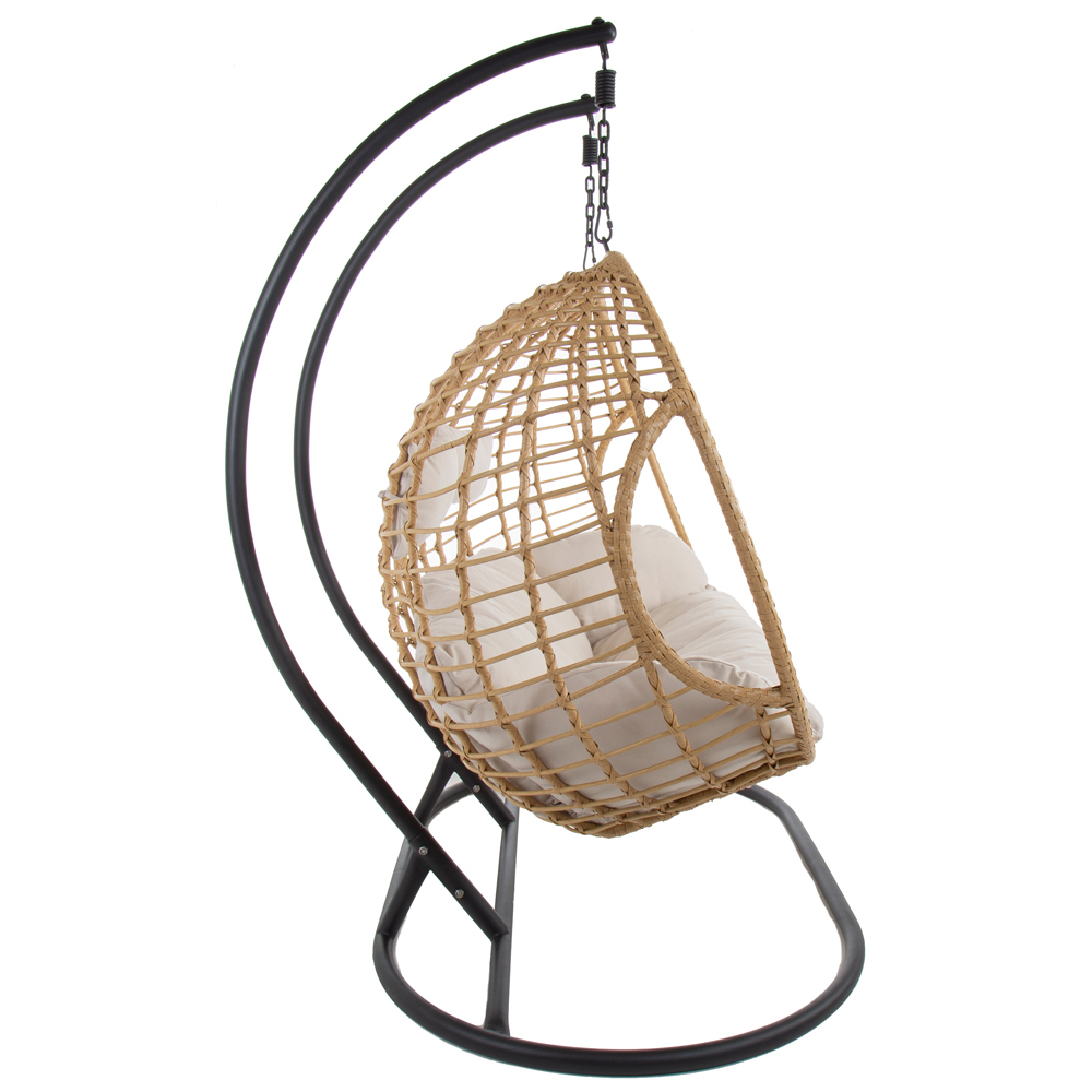 Charles Bentley Natural Double Swing Egg Chair with Cushions Image 4
