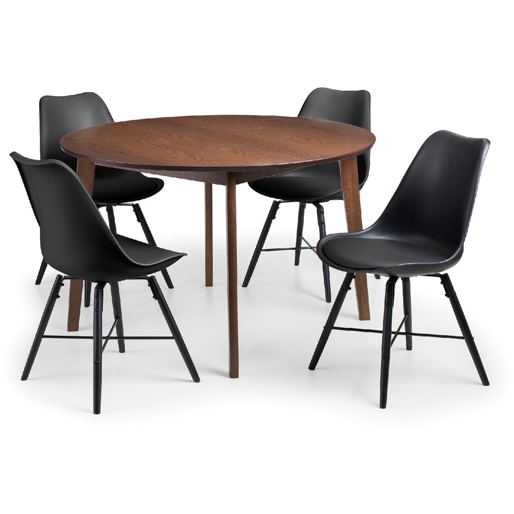 Julian Bowen Farringdon 4 Seater Circular Dining Table Walnut Image 6