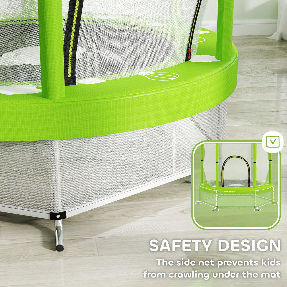 AIYAPLAY Kids 4.6ft Green Trampoline with Enclosure Image 7