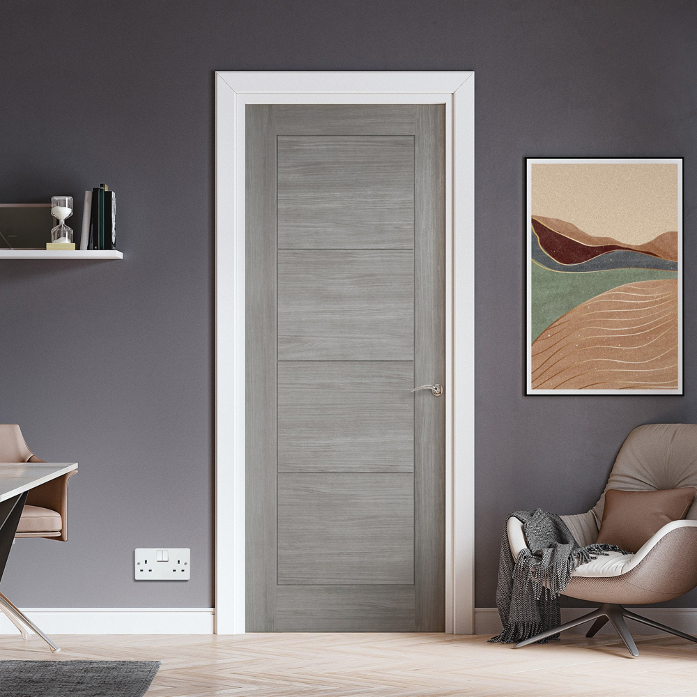 Light Grey Fully Finished Laminate Ladder Internal Door 1981 x 762 x 35mm Image 2